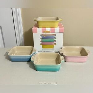 Le Creuset Sorbet Collection 13cm 4 piece square baking set BNIB.